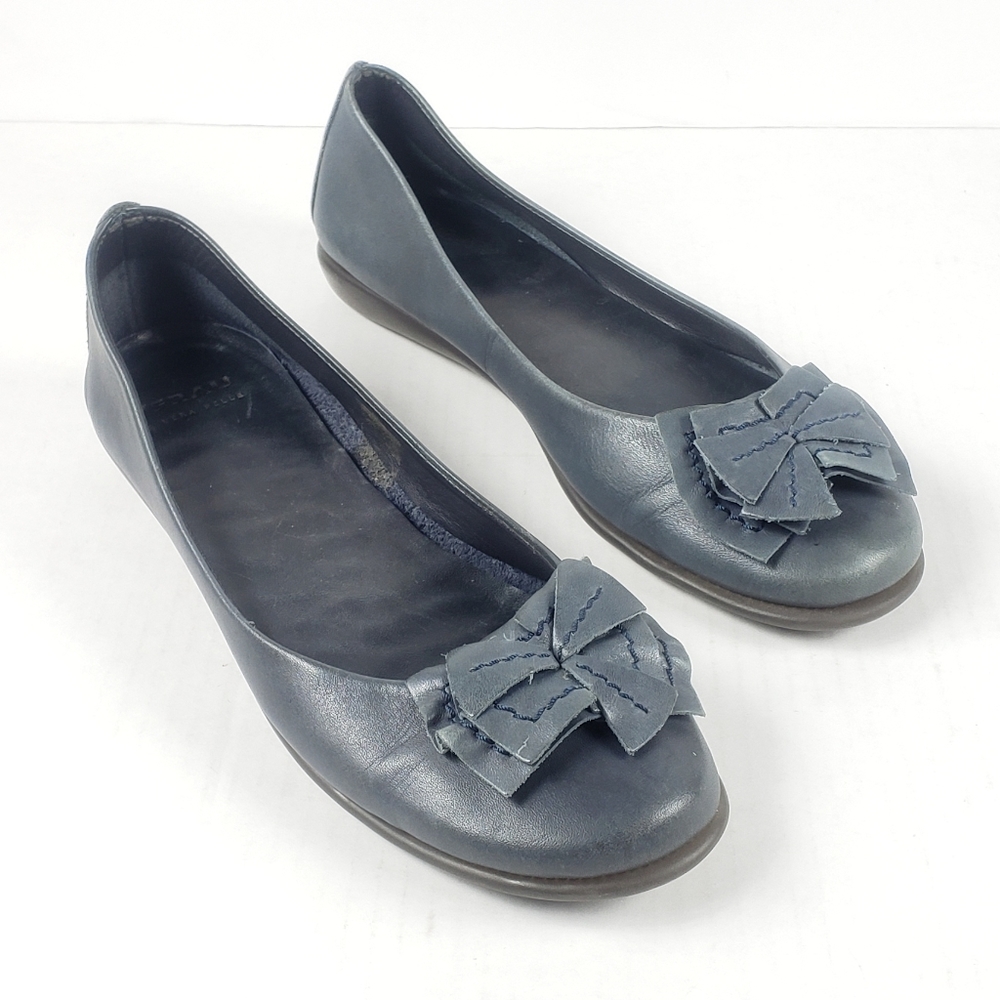 Frau Italian Leather Blue Ballet Flats EU 38